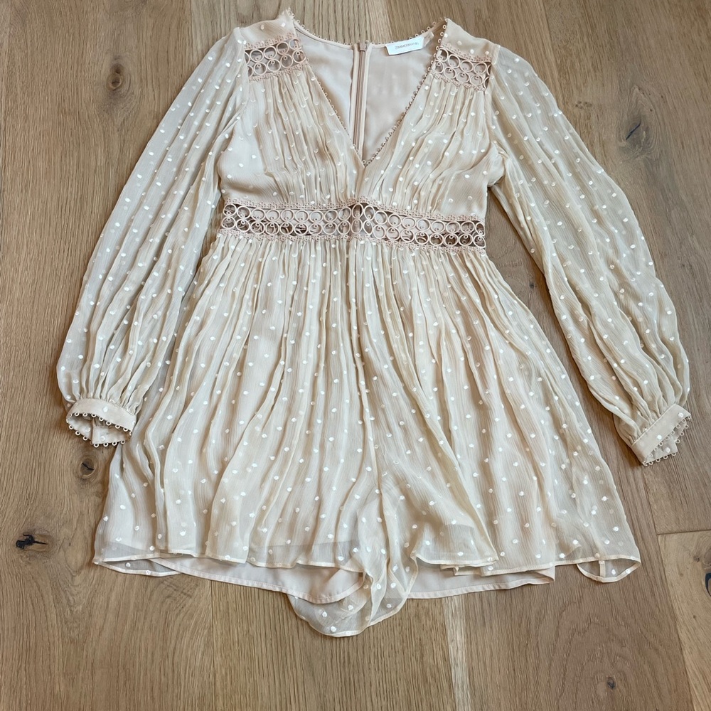 Zimmermann Cream Polka Dot Romper
